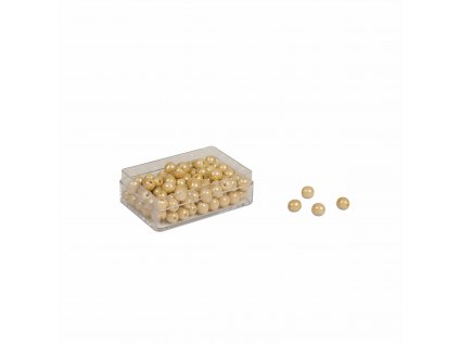 100 zlatých perel – skleněné perličky samostatné, s dírkami