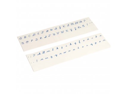 Tištěná psací abeceda, modrá