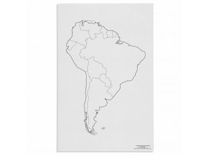 Mapa Jižní Ameriky – politická, slepá, 50 listů