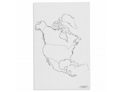 Mapa Severní Ameriky – politická, slepá, 50 listů