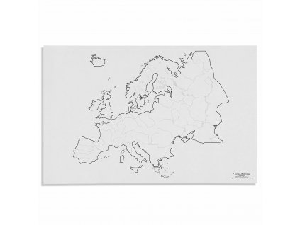 Mapa Evropy – vodní toky, slepá, 50 listů