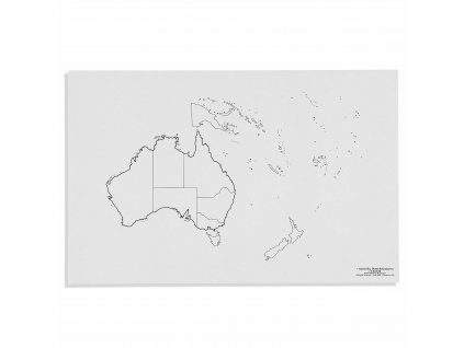 Mapa Austrálie – politická, slepá, 50 listů