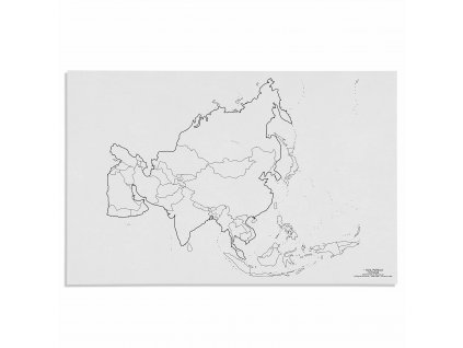 Mapa Asie – politická, slepá, 50 listů