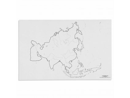 Mapa Asie – vodní toky, slepá, 50 listů