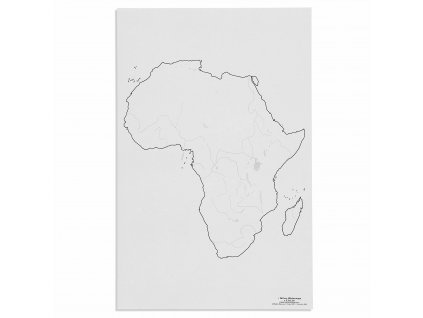 Mapa Afriky – vodní toky, slepá, 50 listů