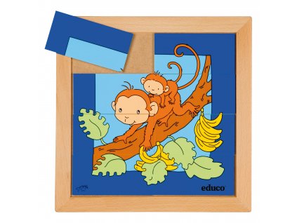 Animals puzzles - Mother and child - monkey (8 pieces)
