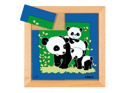 Animals puzzles - Mother and child - panda (8 pieces)