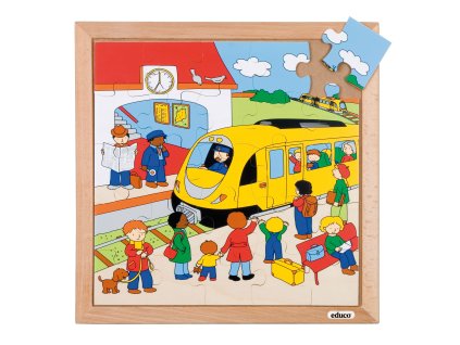 Puzzle Doprava - vlaková zastávka (25 dílků)
