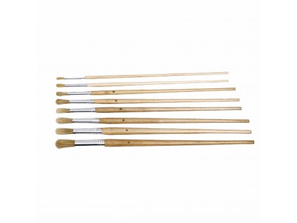 Lyons paint brush round no 18 long varnished handle, box 12 brushes
