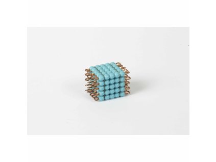 Korálková krychle, skleněné korálky - 5x5x5 (světle modrá)