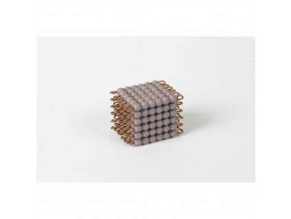 Korálková krychle, skleněné korálky - 6x6x6 (fialová)