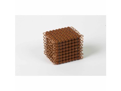 Korálková krychle, skleněné korálky - 8x8x8 (hnědá)