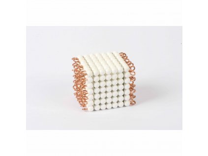 Korálková krychle, umělé korálky - 7x7x7 (bílá)
