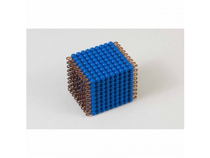 Korálková krychle, umělé korálky - 9x9x9 (tmavě modrá)