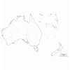 Mapa Austrálie - vodní toky, slepá (50 ks pracovních listů)