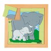 Animals puzzles - Mother and child - elephant (9 pieces)