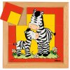 Puzzle zvířat - Matka a mládě - zebra (9 dílků)
