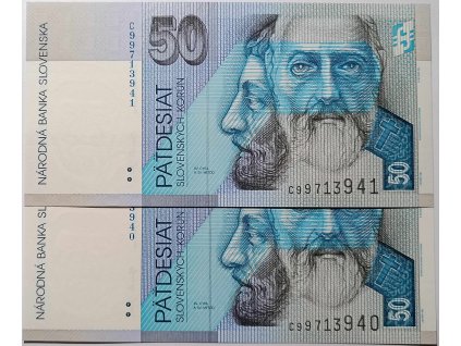 50 SK 2002 C 2ks s číslom po sebe