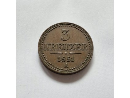 3 grajciar 1851 A