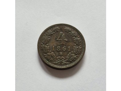 4 grajciar 1861 B  František Jozef I.