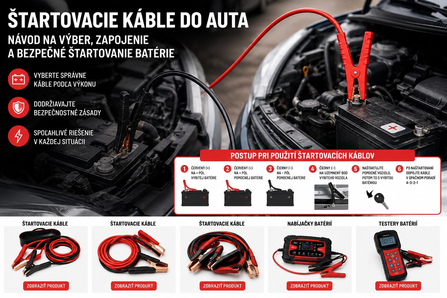 Štartovacie káble do auta: ako ich správne vybrať a bezpečne použiť
