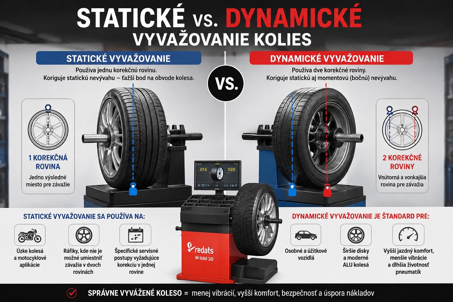 Statické vs. dynamické vyvažovanie kolies – aký je rozdiel a kedy sa používa?