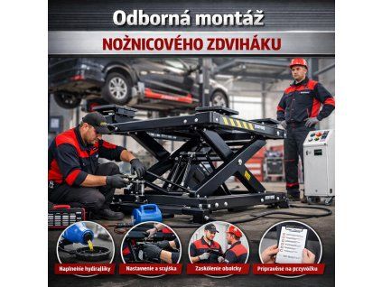 montaz noznicovy zdvihak
