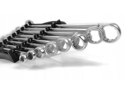 Očkové kľúče ohnuté CrV – sada 8 ks (6–22 mm)