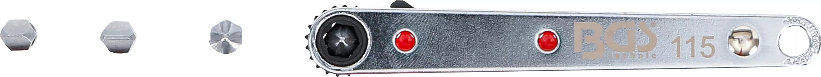 BGS Technics BGS 115 – Špeciálna bitová račňa ultra tenká 1/4" s 4 bitmi