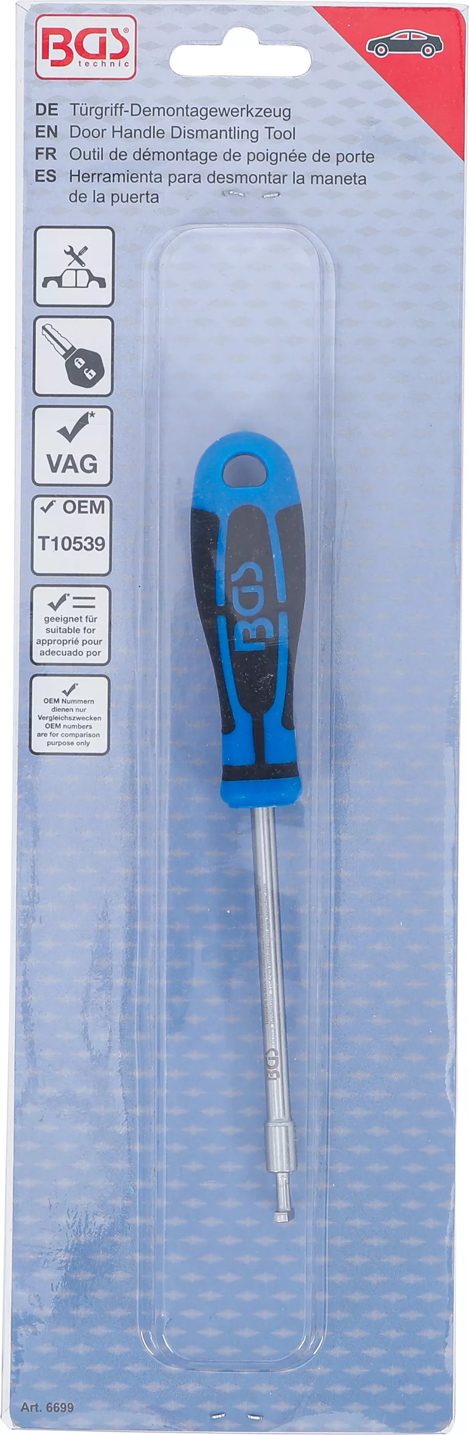 BGS Technics BGS 6699 – nástroj na demontáž kľučiek dverí pre VAG
