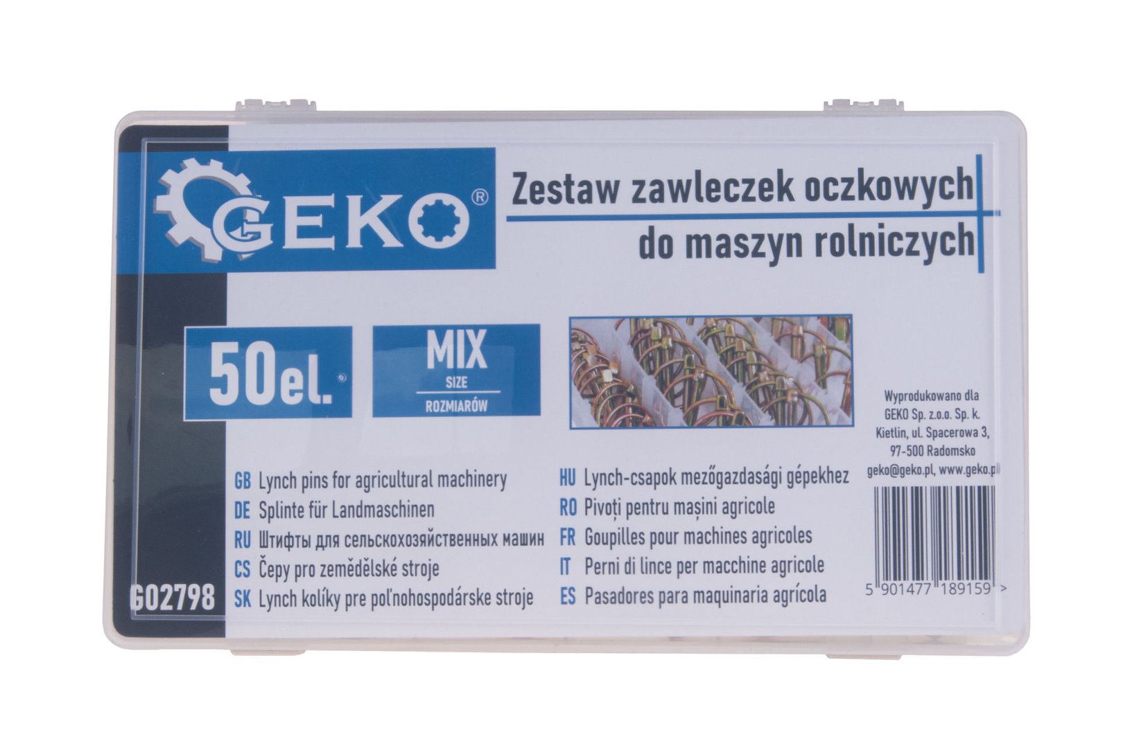 GEKO G02798 – Spojovacie poistné kolíky pre poľnohospodárske stroje (50 ks)