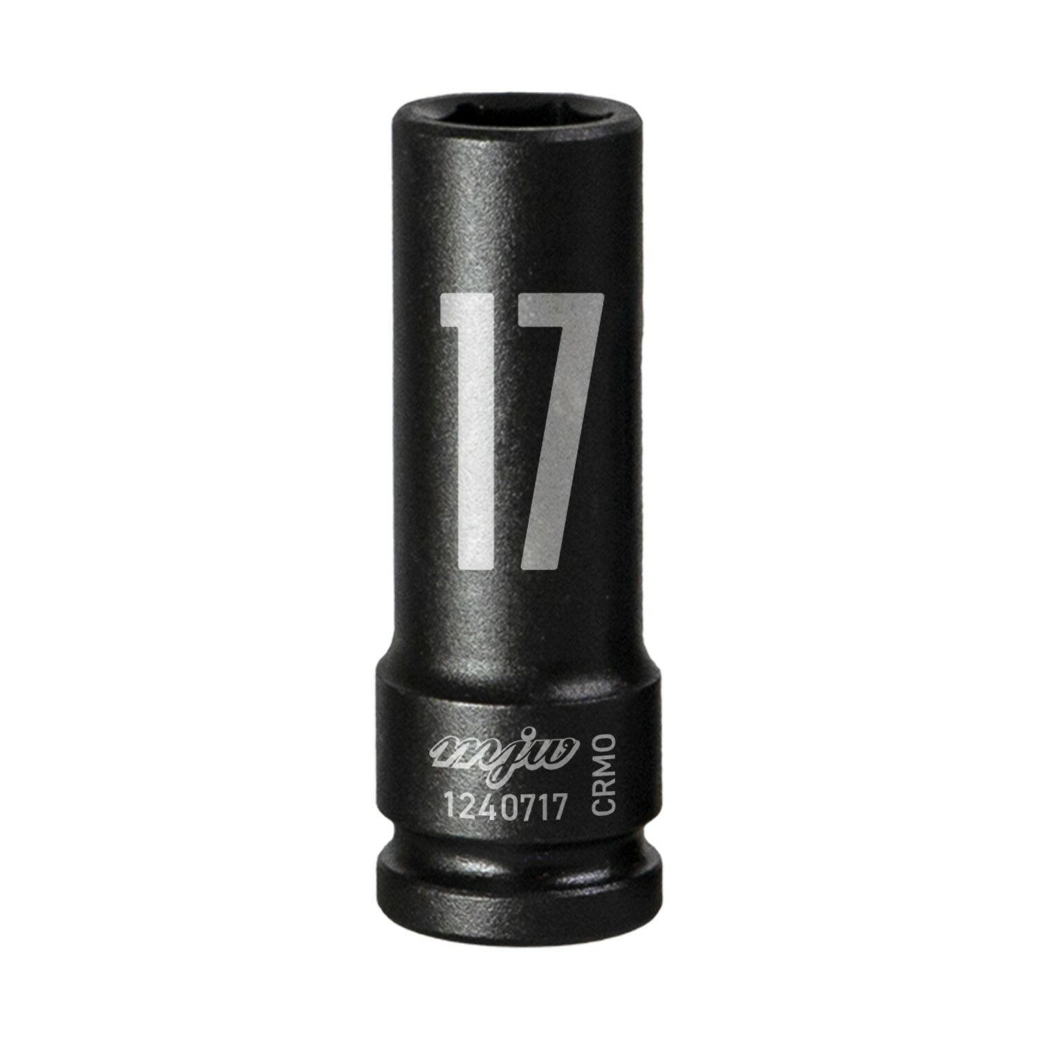 MJW Tools – rázová hlavica 1/2", hlboká, 6-hran, 17 mm (CrMo SCM-440, DIN 3121)