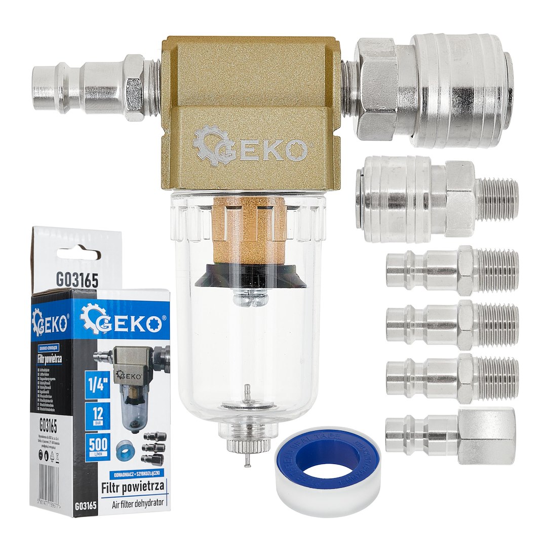 Geko Filter vzduchu – odvodňovač 1/4" s rýchlospojkami