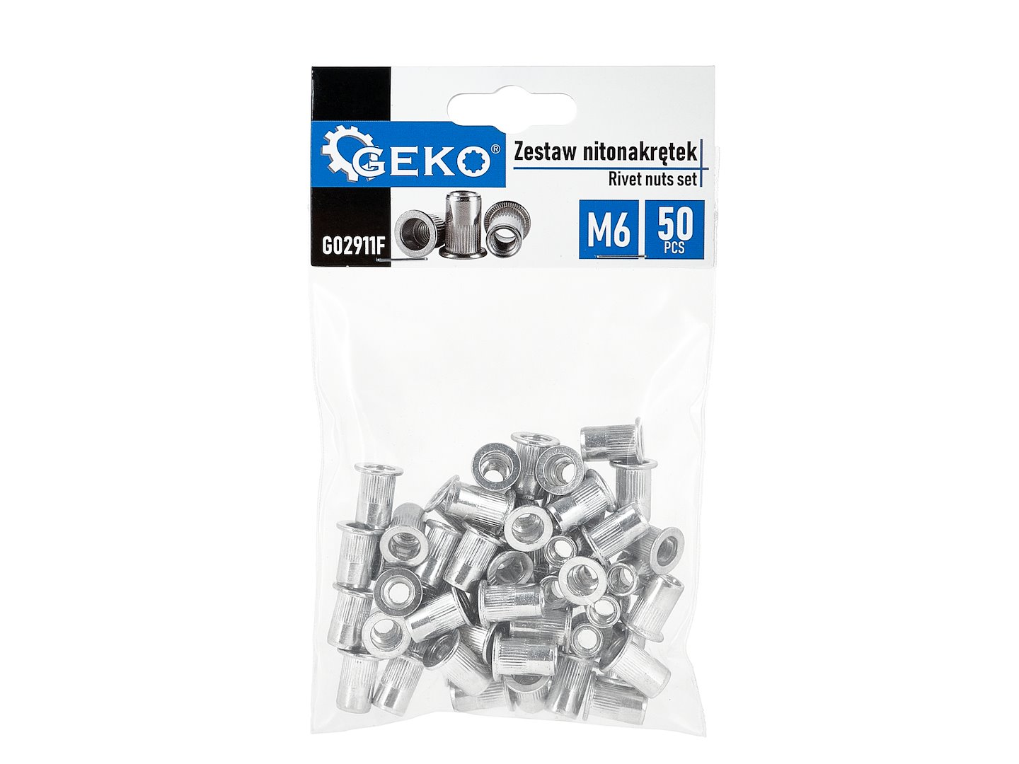 Geko Sada hliníkových nitovacích matíc M6 (50 ks)