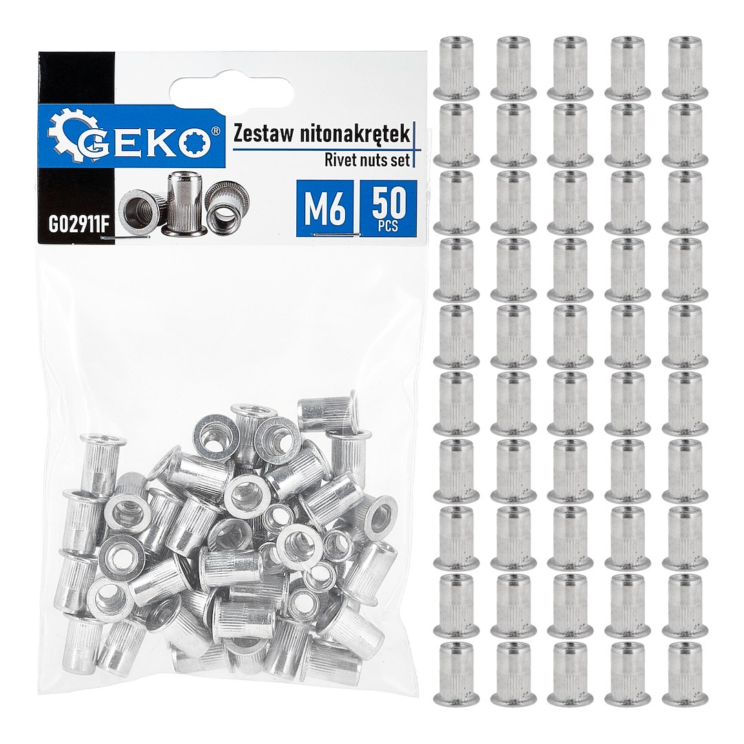Geko Sada hliníkových nitovacích matíc M6 (50 ks)