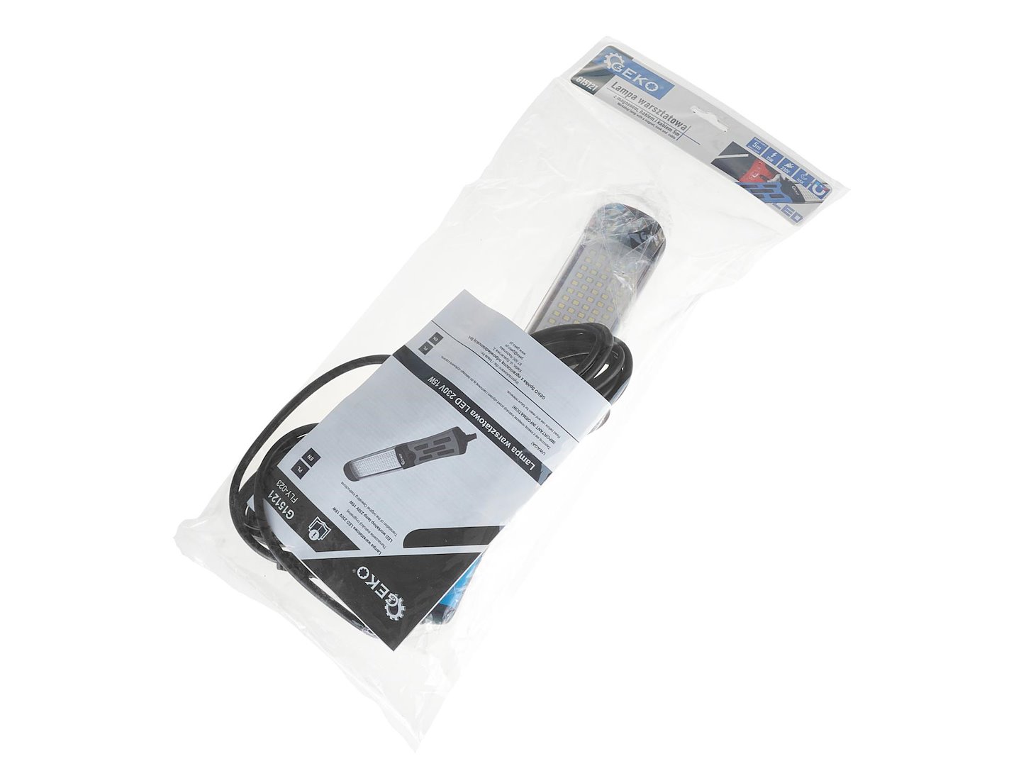 Geko LED dielenská lampa 230V, 15W – magnet, hák, kábel 5 m