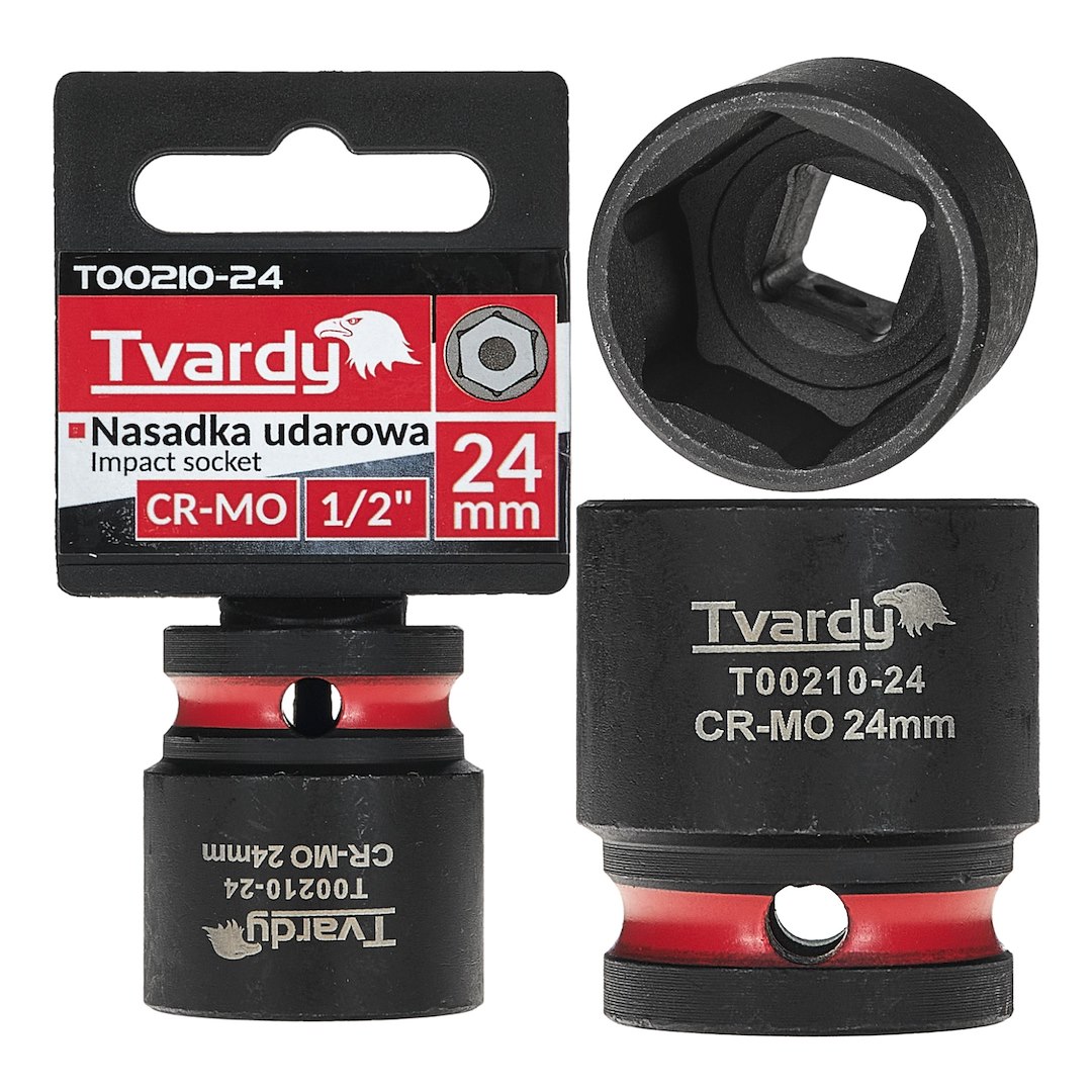 Tvardy Rázová hlavica 1/2" – 24 mm, krátka, CR-MO