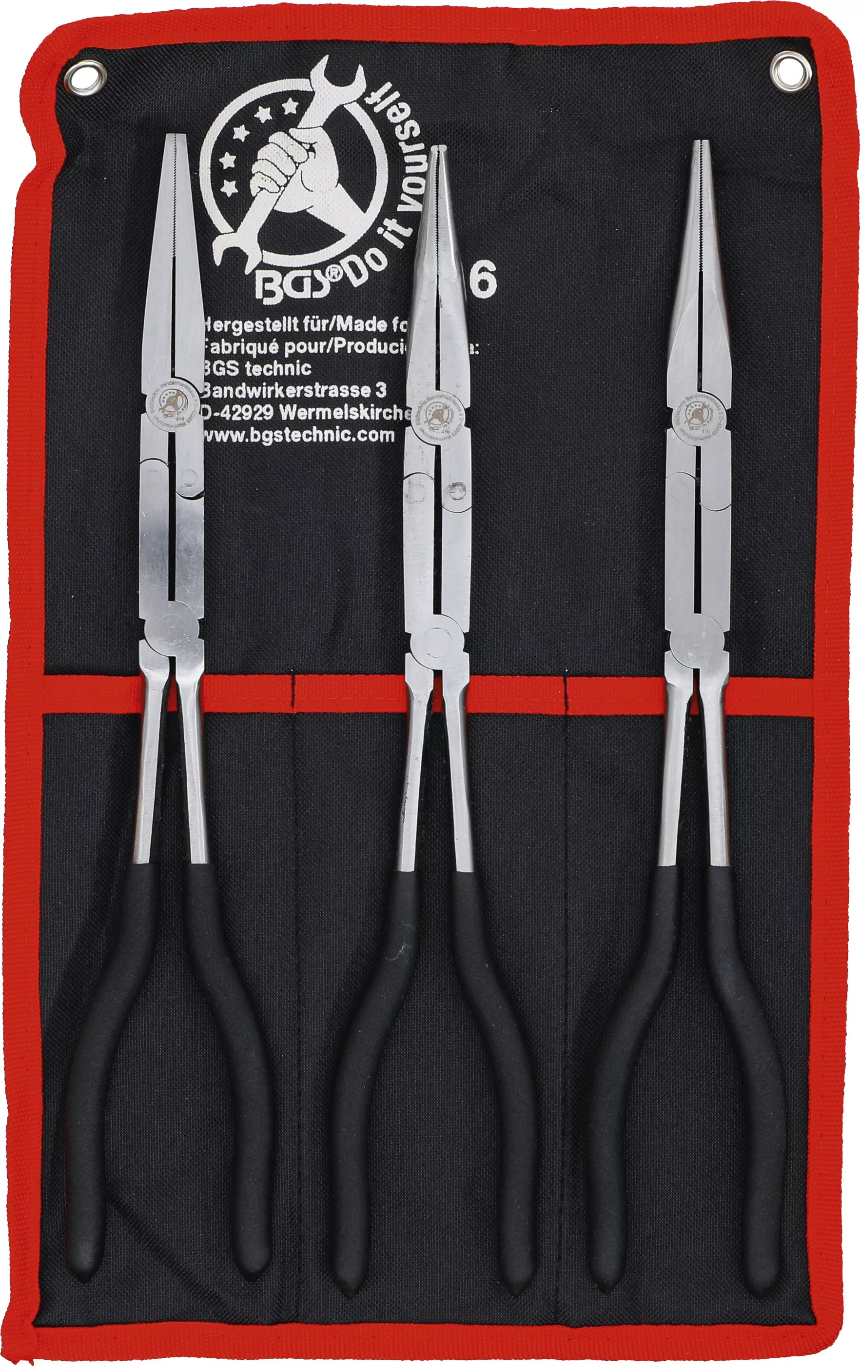 BGS Technics Sada klieští s dvojitým kĺbom – 3-dielna