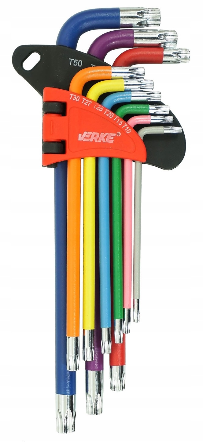 VERKE Sada Torx kľúčov T10–T50 – farebné, 9 ks (CR-V)