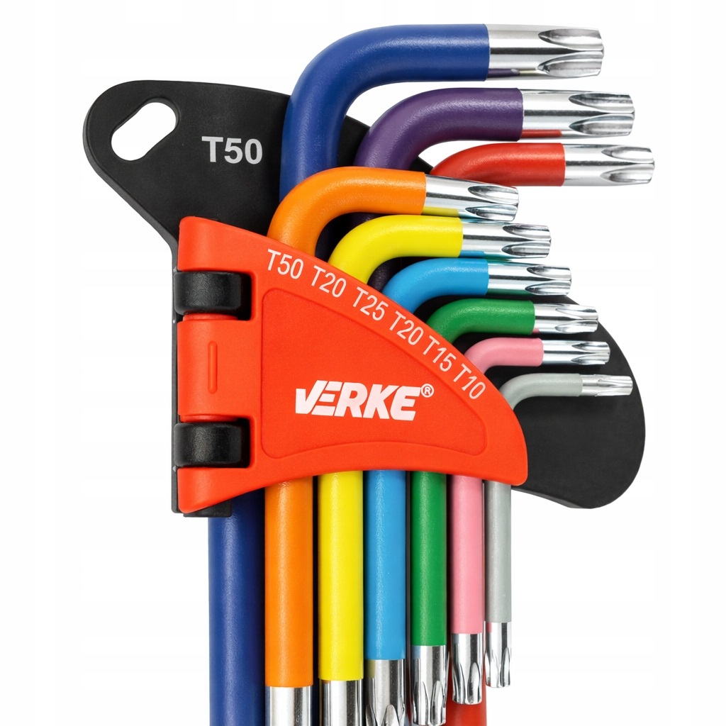 VERKE Sada Torx kľúčov T10–T50 – farebné, 9 ks (CR-V)