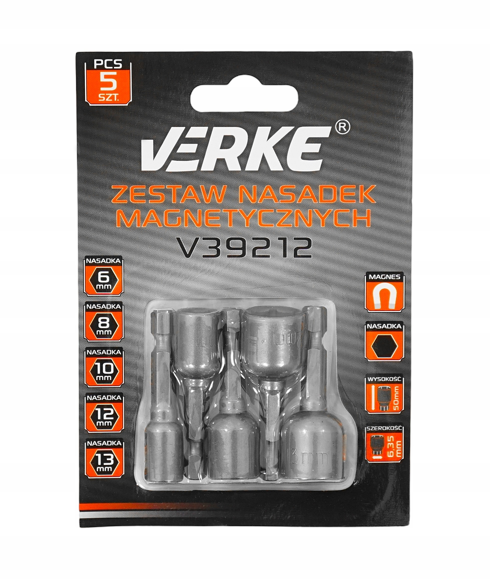 Sada magnetických nástrčných hlavíc VERKE – 6–13 mm