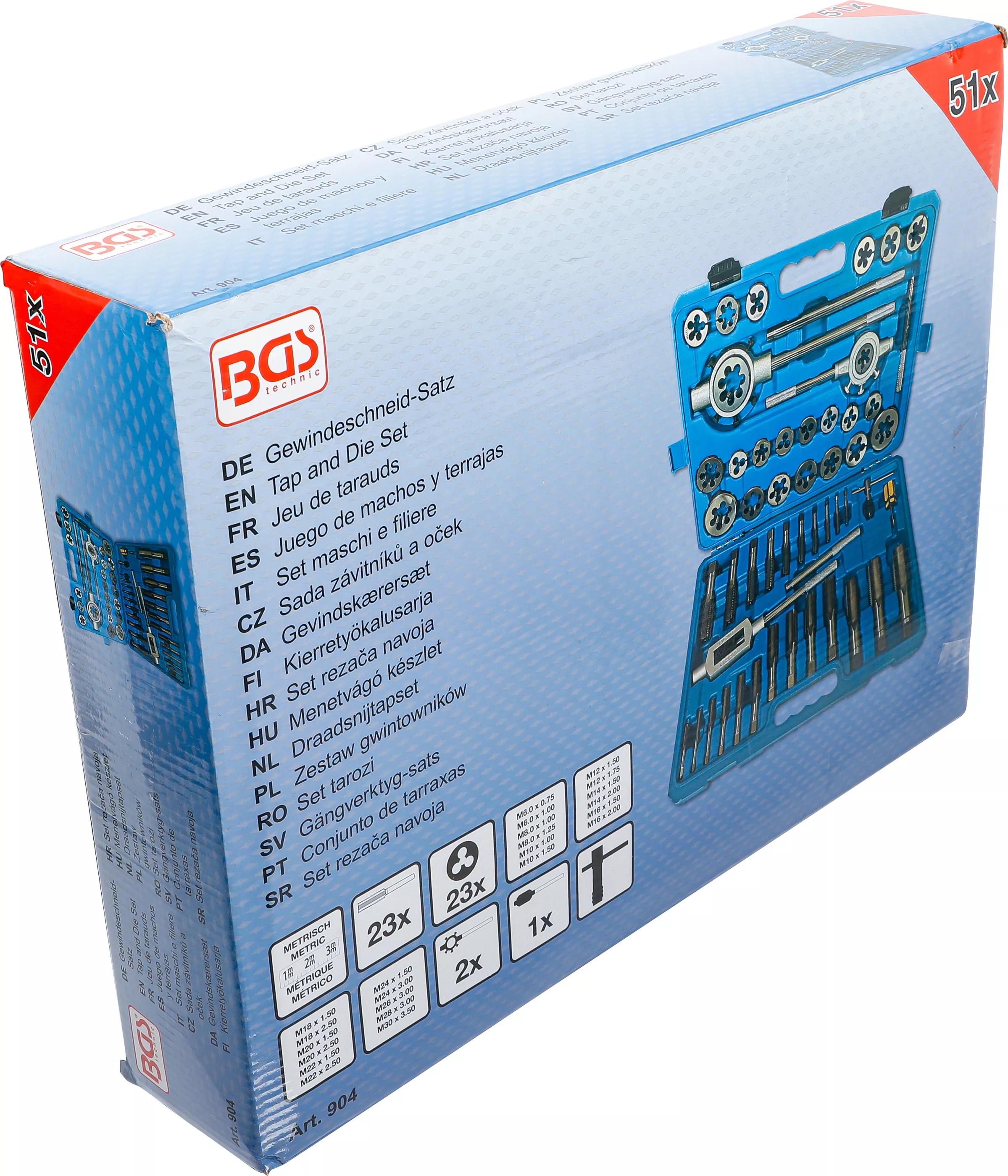 BGS Technics Závitníkovo-očková sada M6 – M30 (51 dielna)