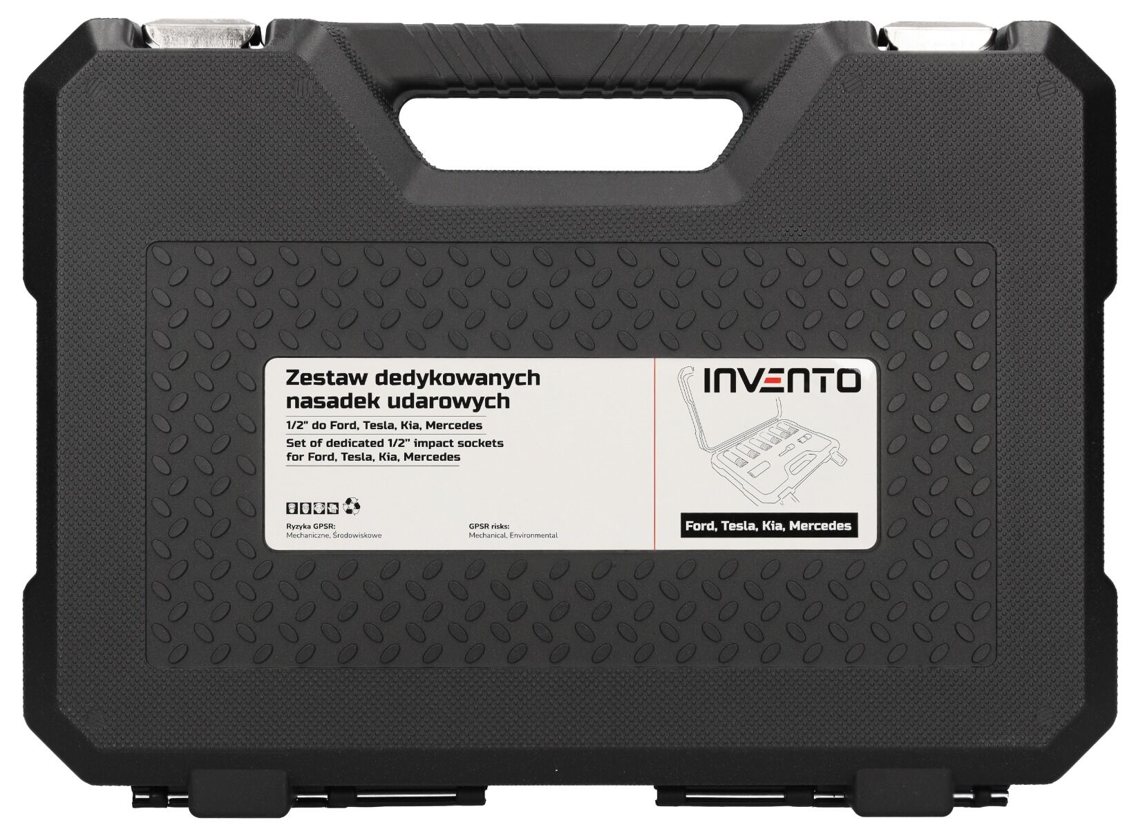 INVENTO Sada rázových hlavíc 1/2" s plastovou ochranou (Ford/Tesla/Kia/Hyundai/Mercedes)