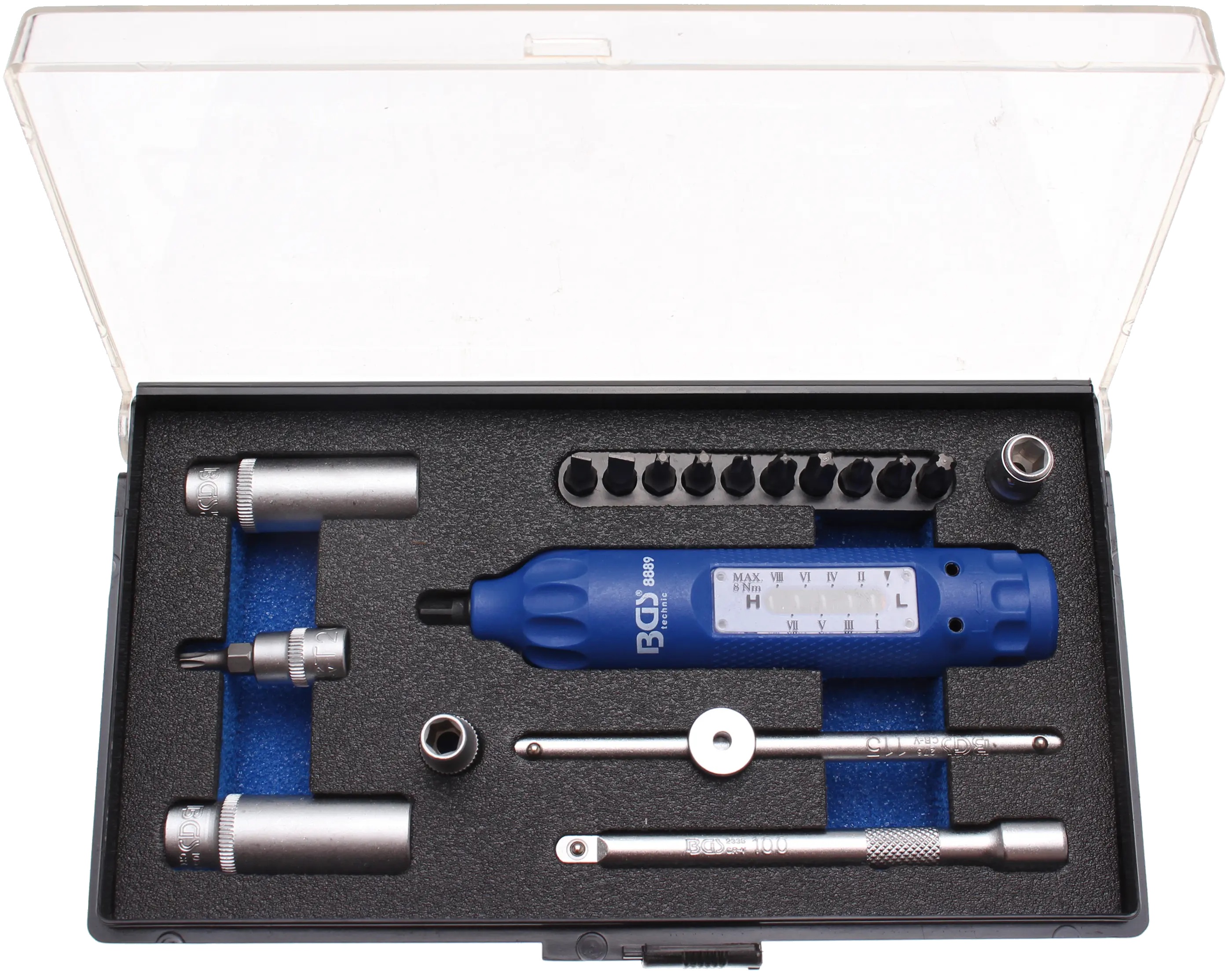 BGS Technics BGS sada náradia pre RDKS/TPMS s momentovým skrutkovačom 1–8 Nm (18 ks)