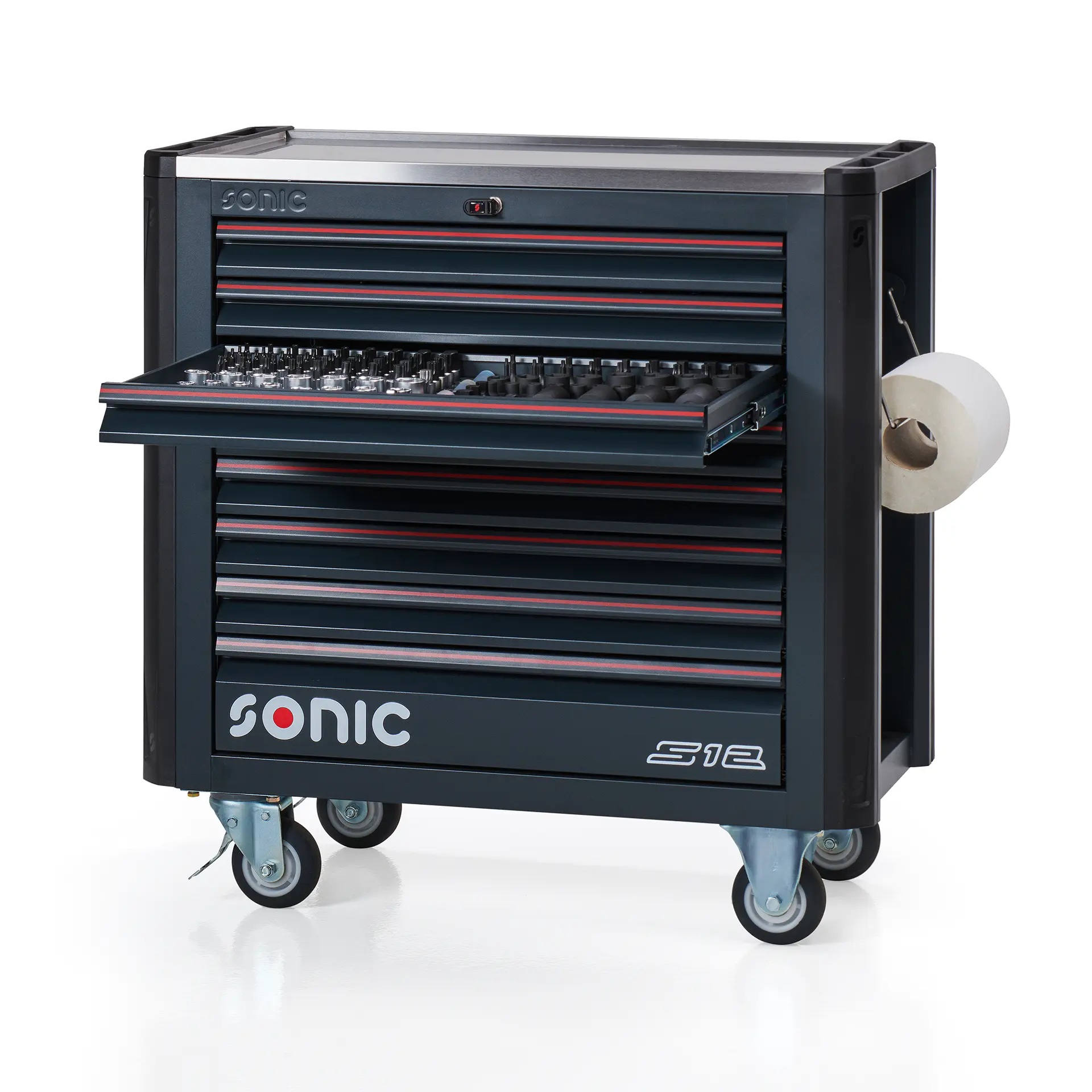 SONIC NEXT S12 – dielenský vozík s náradím 575 ks