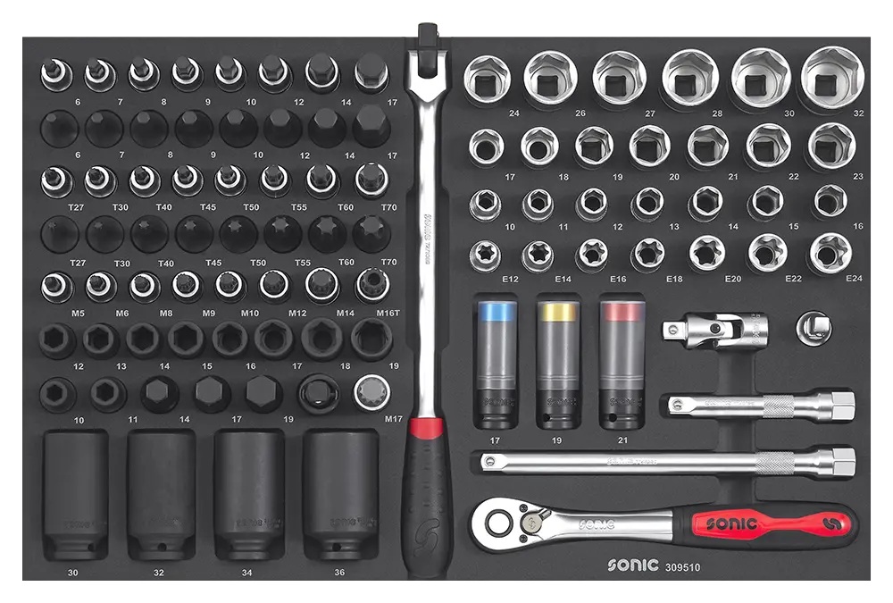 SONIC NEXT S9 Black – dielenský vozík s náradím 429 ks