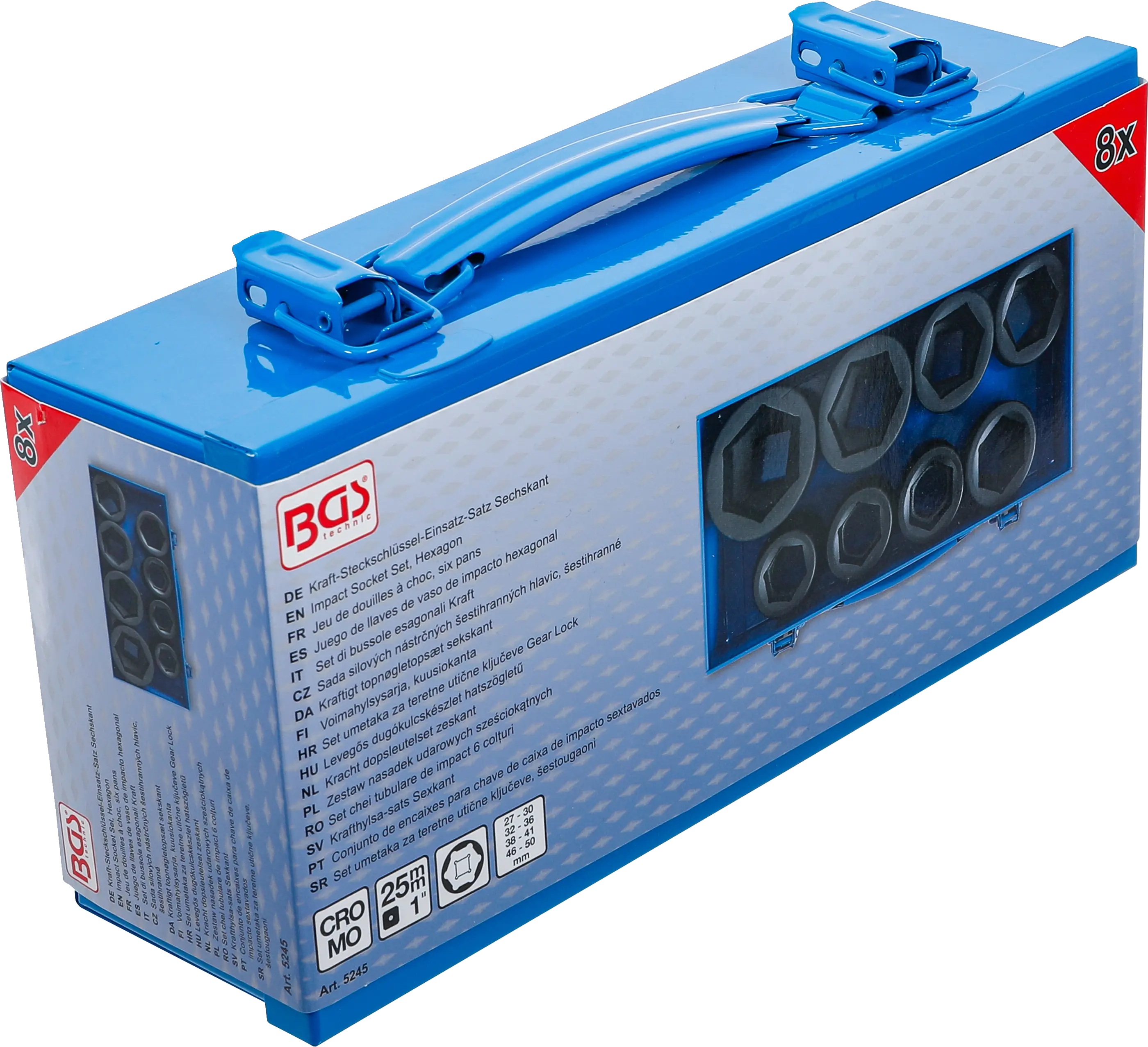 BGS Technics Sada rázových nástrčných hlavíc BGS 1" 27 – 50 mm, 8 ks
