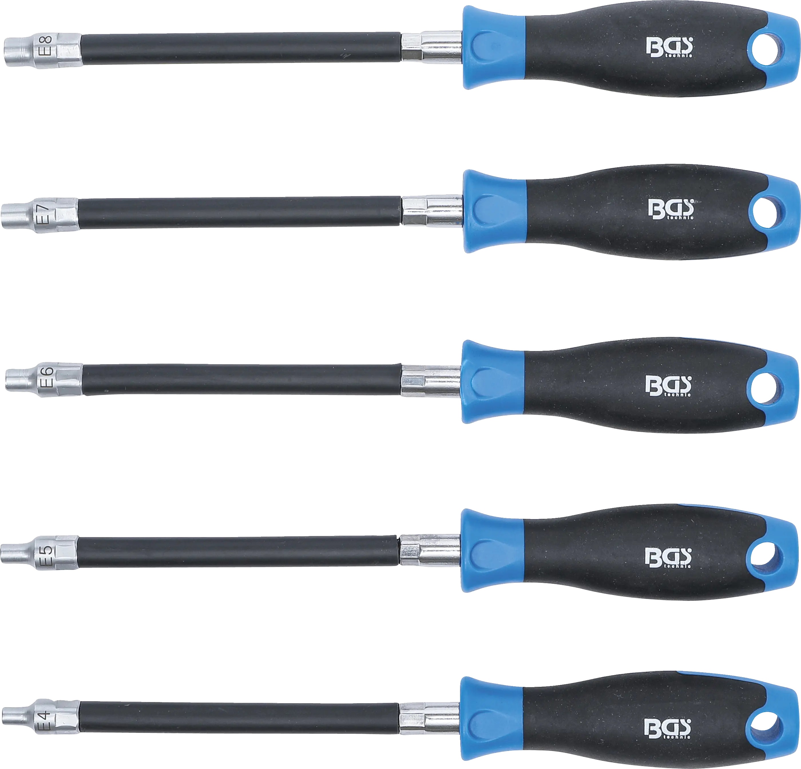 BGS Technics BGS flexibilné skrutkovače s E-profilom, 5 ks