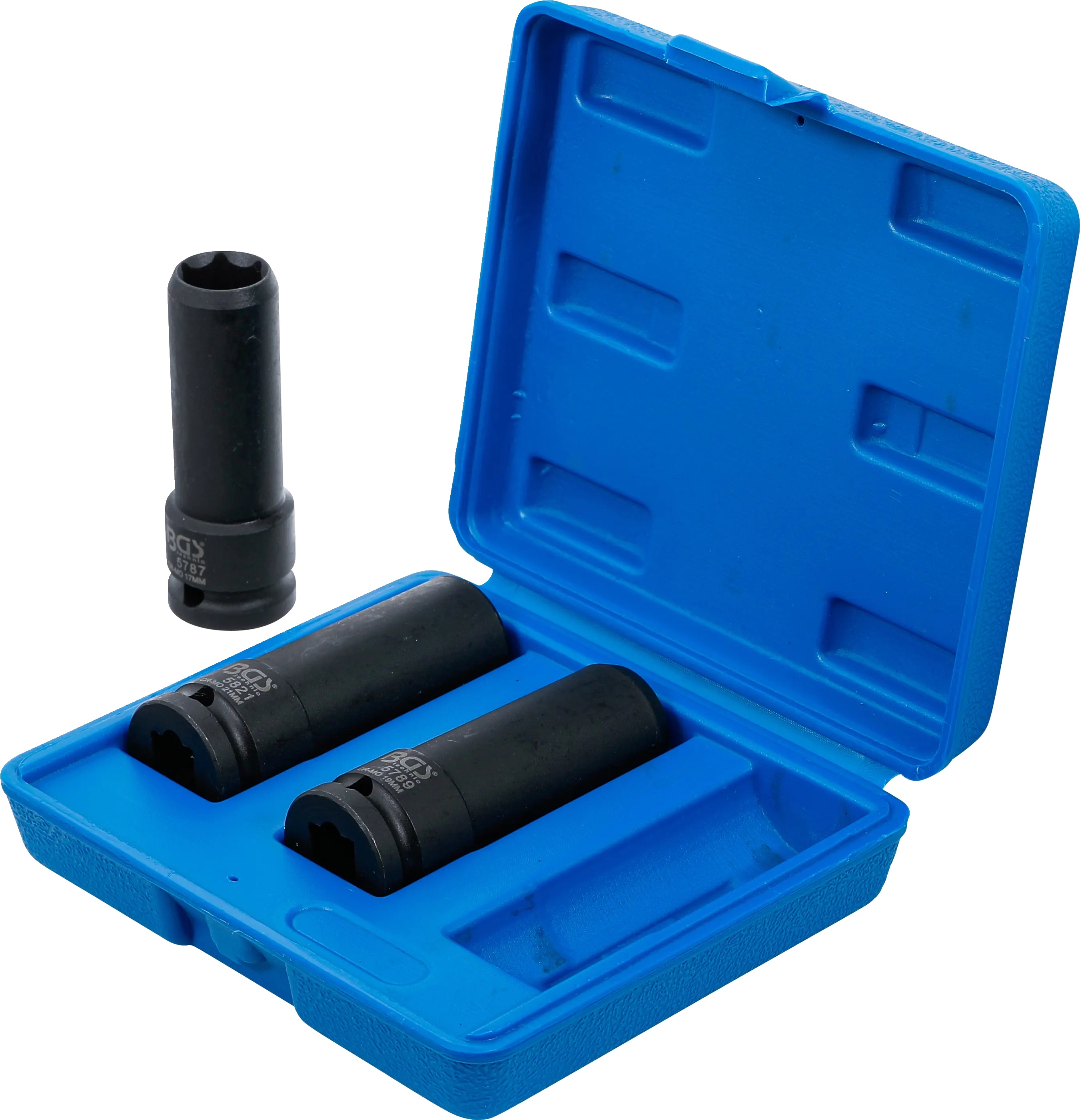 BGS Technics BGS sada špeciálnych rázových hlavíc na podložky kolies 1/2" 17–21 mm, 3 ks