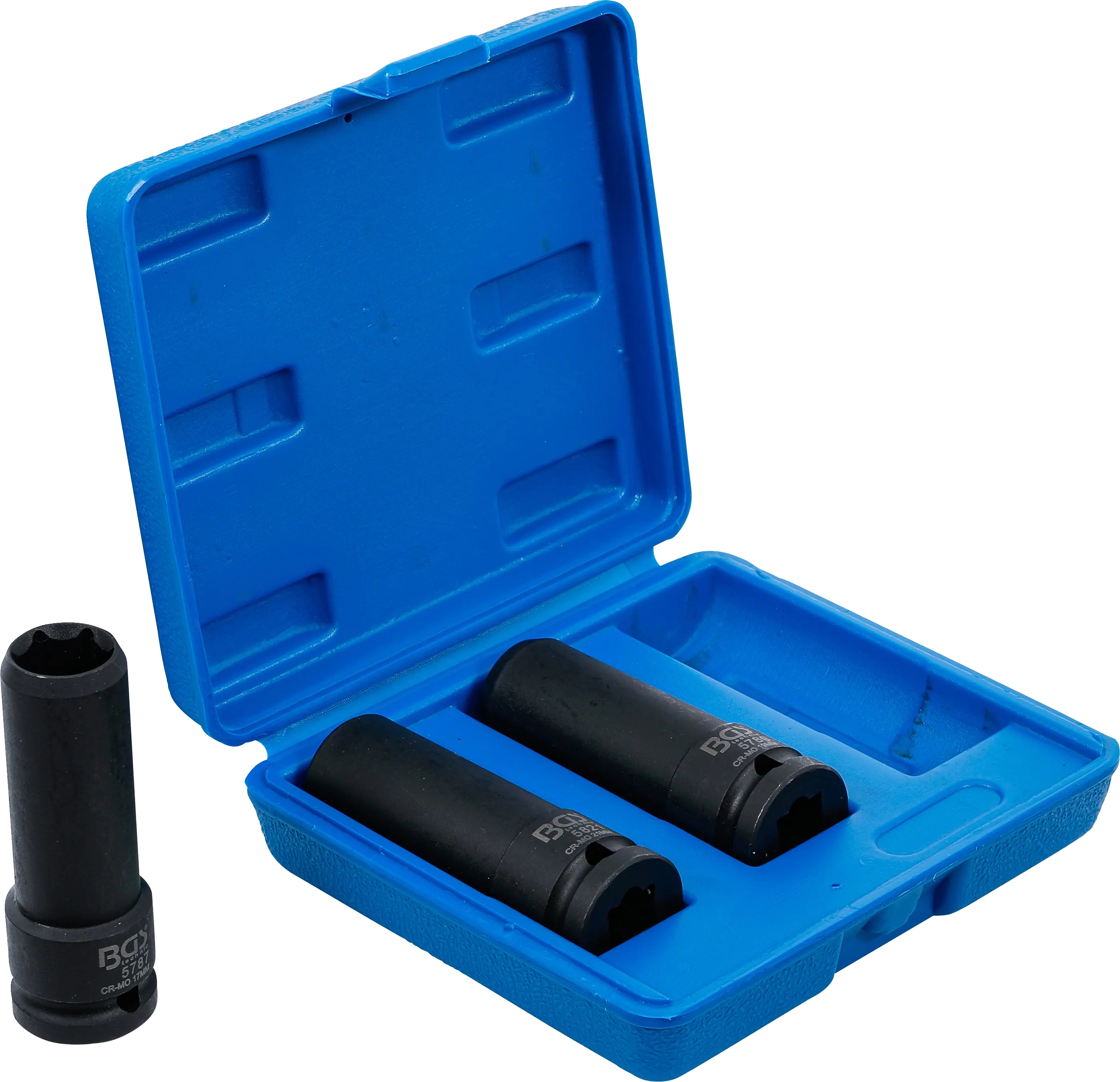 BGS Technics BGS sada špeciálnych rázových hlavíc na podložky kolies 1/2" 17–21 mm, 3 ks